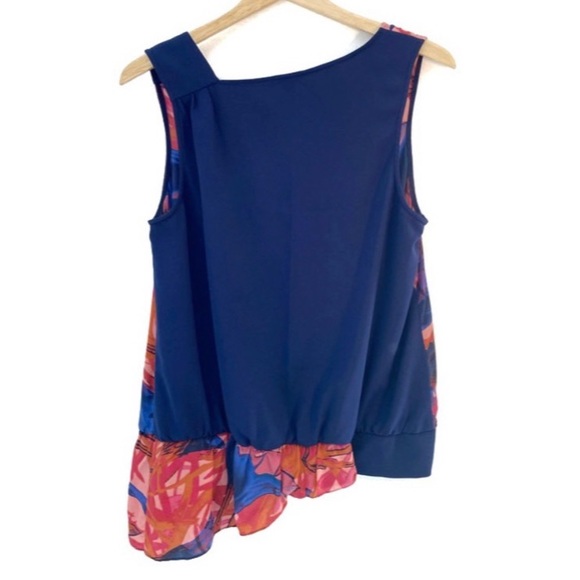 Anthropologie Leifsdottir Multicolor Malva Floral Asymmetric Hem Silk Top,Size 8 - Picture 4 of 11